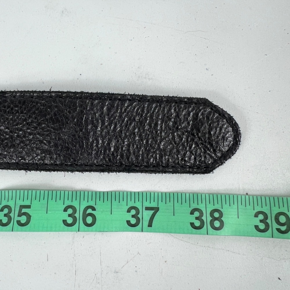 Womens Black Leather Belt size Small Gemstone Buckle Made in USA Boho fstival - Picture 7 of 7